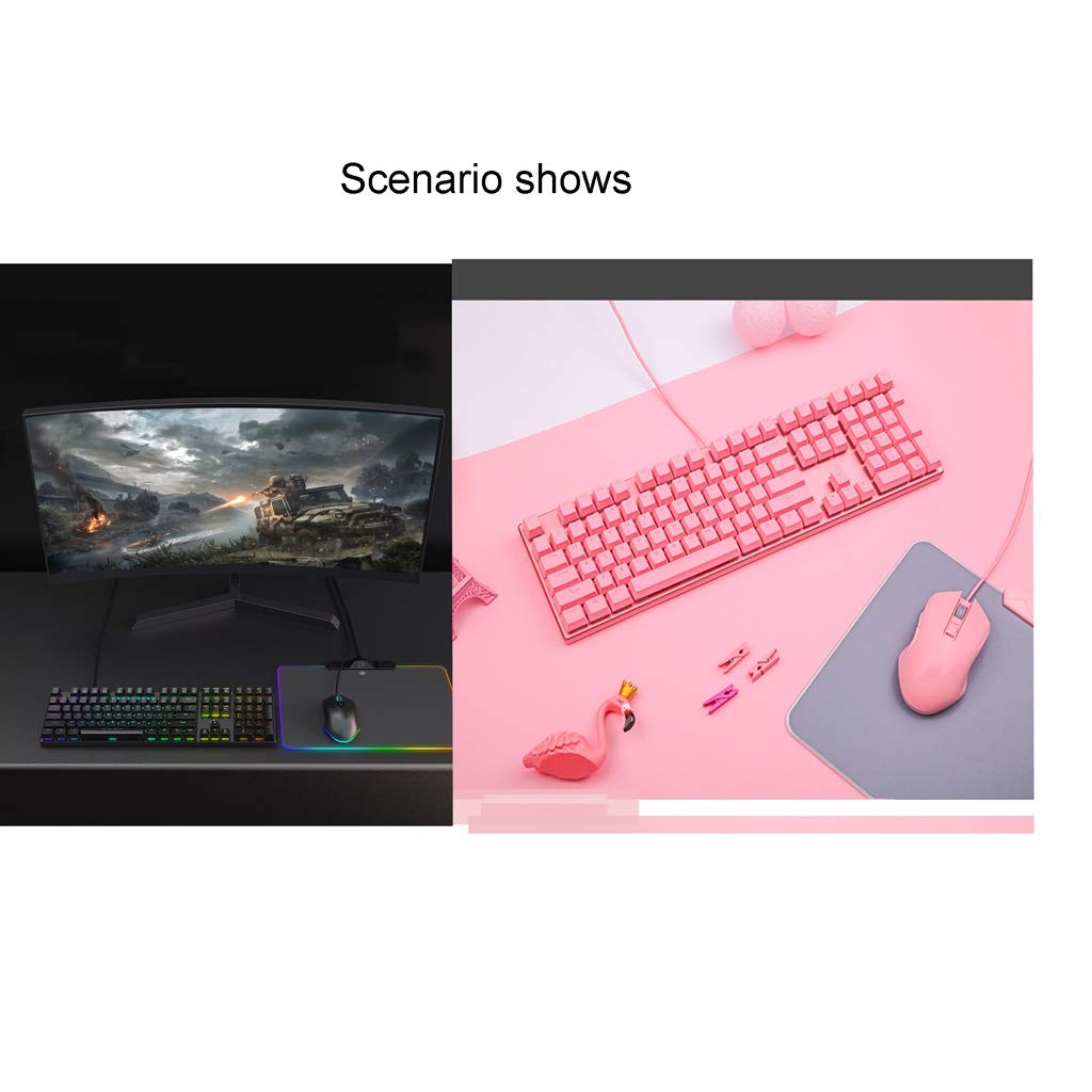 ARCH Tastiera Gaming Wired E Mouse & Mouse Pad Kit, RGB Retroilluminato Tastiere da Gioco Tastiera Multimediale Tastiera Meccanica RGB Nero Albero Cardanico Tavolino del Computer Portatile