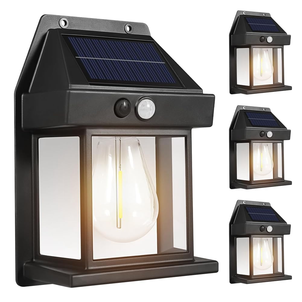 CTRLZS Outdoor Solar Wall Lamp, Waterproof Lamp, Human Body Sensor Garden Lamp, Lighting Night Light