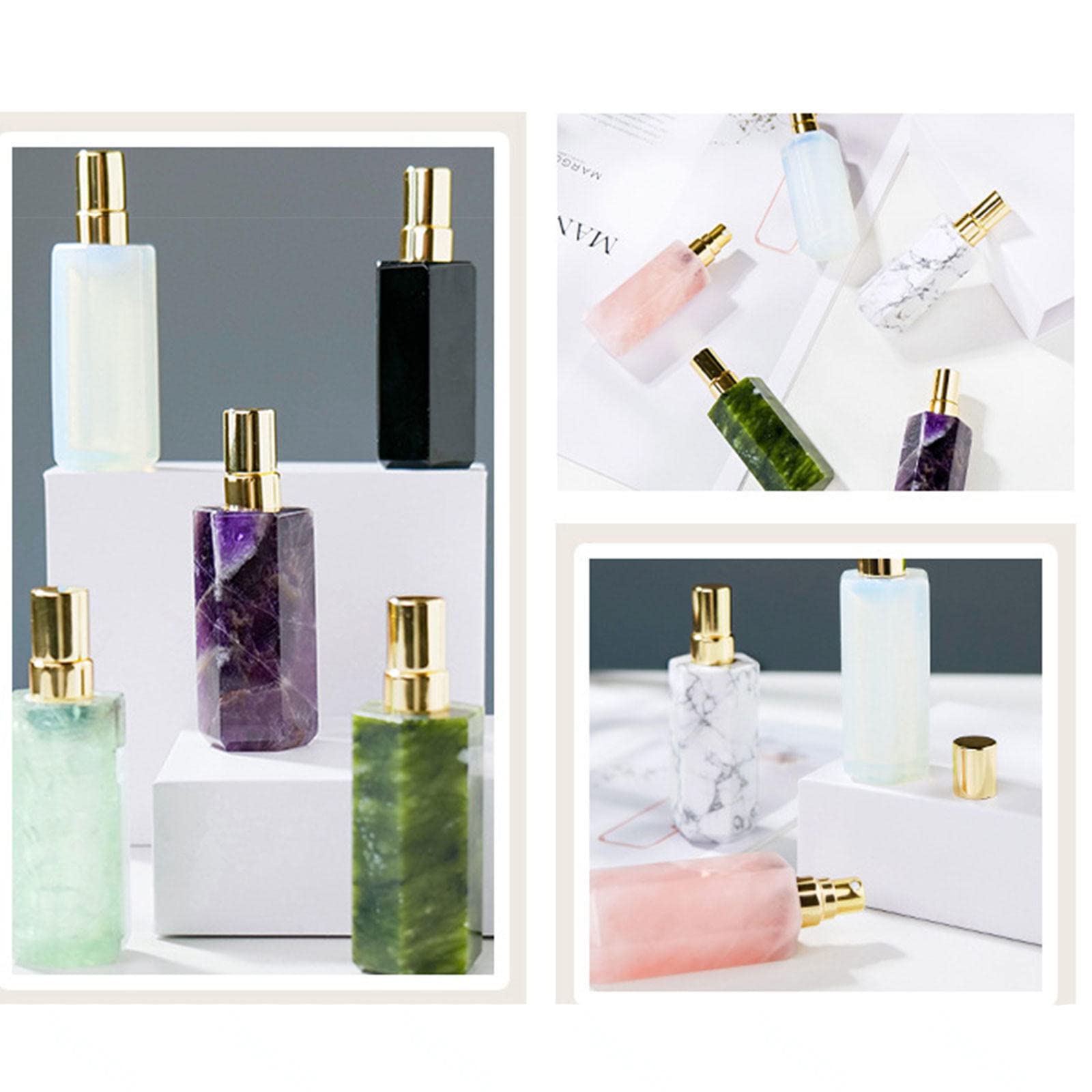 Amazon｜天然水晶石の香水瓶 エッセンシャルオイルボトル 水晶