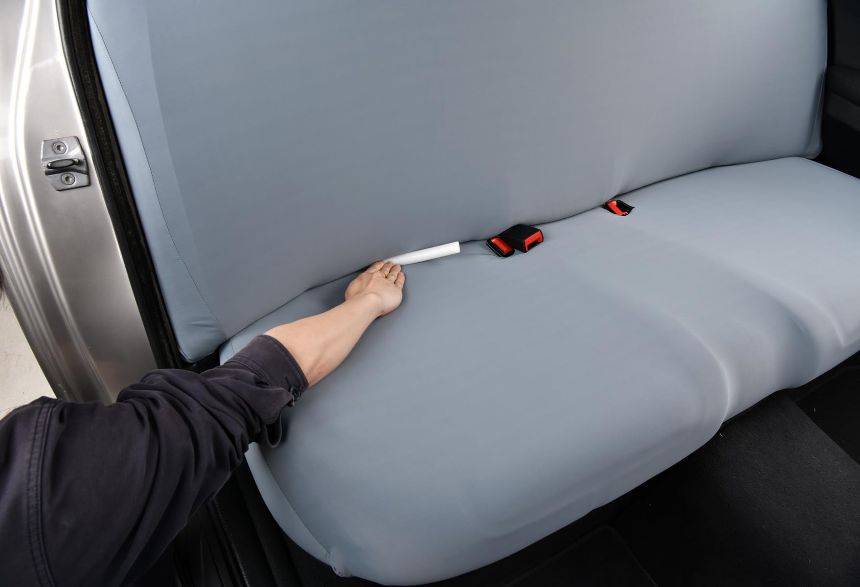 Copertura per Sedile Posteriore Auto,Adattamento Universale,Tessuto in Poliestere,Protettore per Sedile Posteriore,Copertura Completa,Alta Elasticità,Adatta per Berlina,SUV,Camion (Grigio)