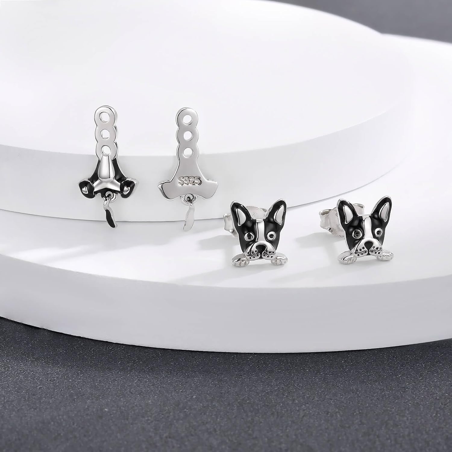 925 Sterling Silver Cute Animal Earrings Panda Cat Dachshund Pug Corgi Koala Bunny Unicorn Otter Penguin Axolotl Raccoon Stud Hypoallergenic Cute Funny Studs Earrings Jewelry Gift for Women