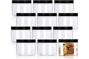 12-Pack Plastic Slime Containers Storage Jars