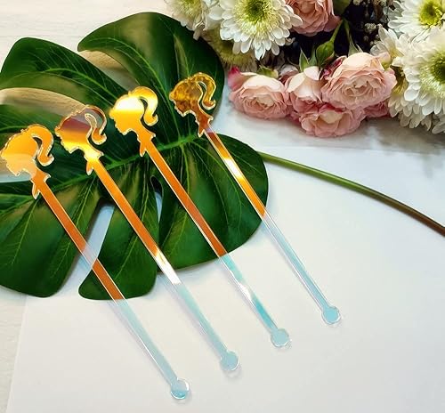 Miniatura 6 de Juego de 20 agitadores de bebidas de acrílico arcoíris, agitador de bebida para niña, palitos desechables (arcoíris)