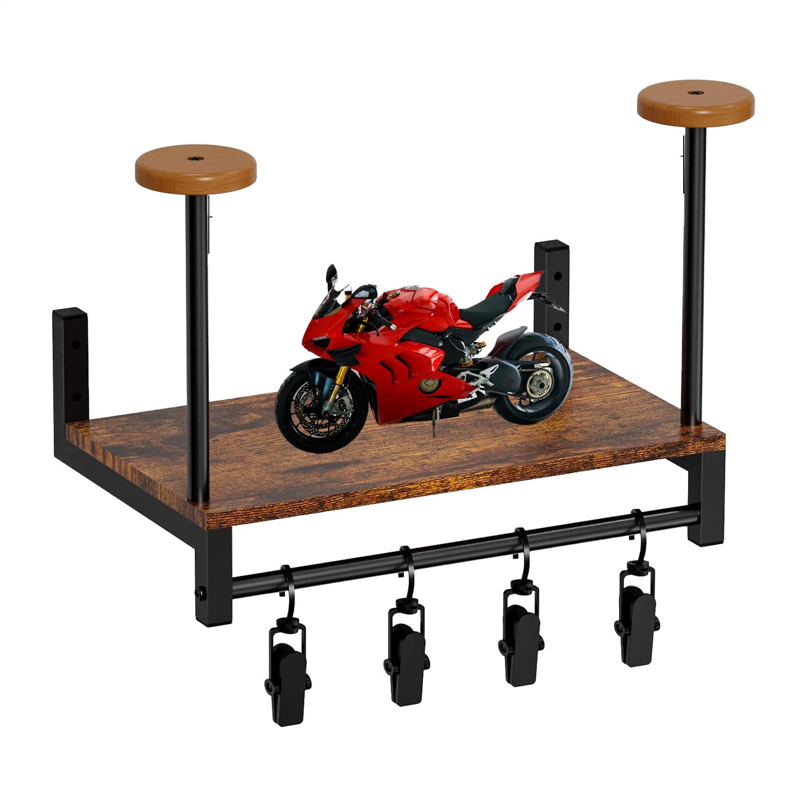 Support de rangement pour casque de moto avec pinces pour gants