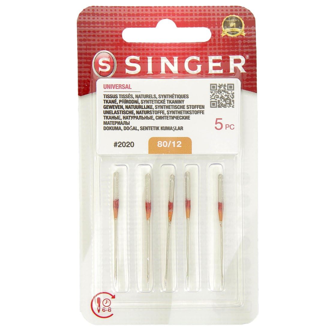 Singer 5 Sewing Machine Needles 2020 (80/12) - Uiversali