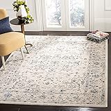 SAFAVIEH Charleston Collection Area Rug - 8' x 10', Ivory & Light Blue, Oriental Distressed Design, Non-Shedding & Easy Care, Ideal for High Traffic Areas in Living Room, Bedroom (CHL411M)