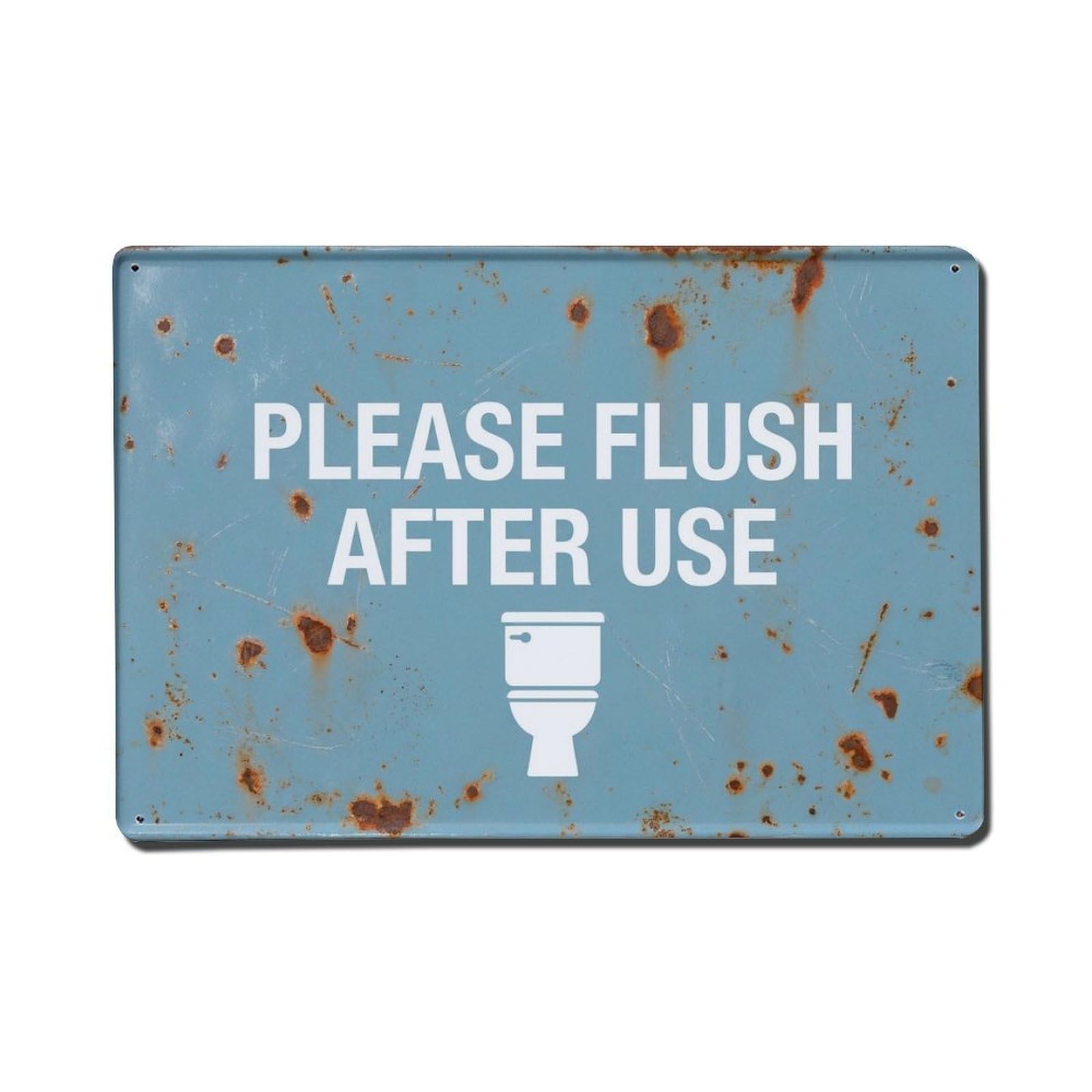 Olhnbad Style Please Flush After Use Toilet Quote Texture Layout Metal Tin Sign
