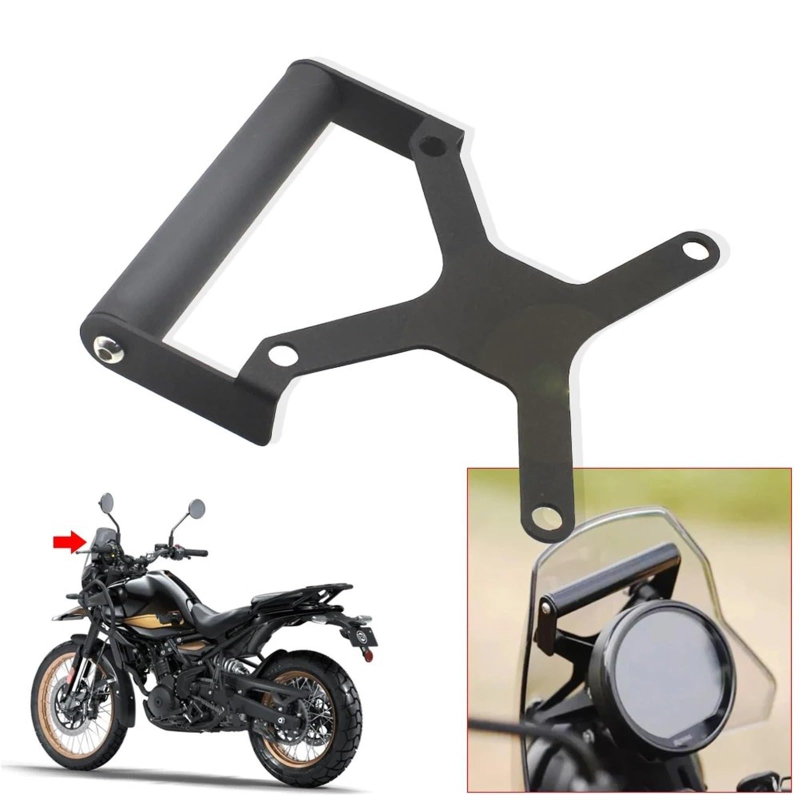 Motocyklowy uchwyt Pasuje do motocykla Himalayan450 2024 2025 CNC uchwyt na telefon stojak na nawigację GPS(Himalayan 22MM)