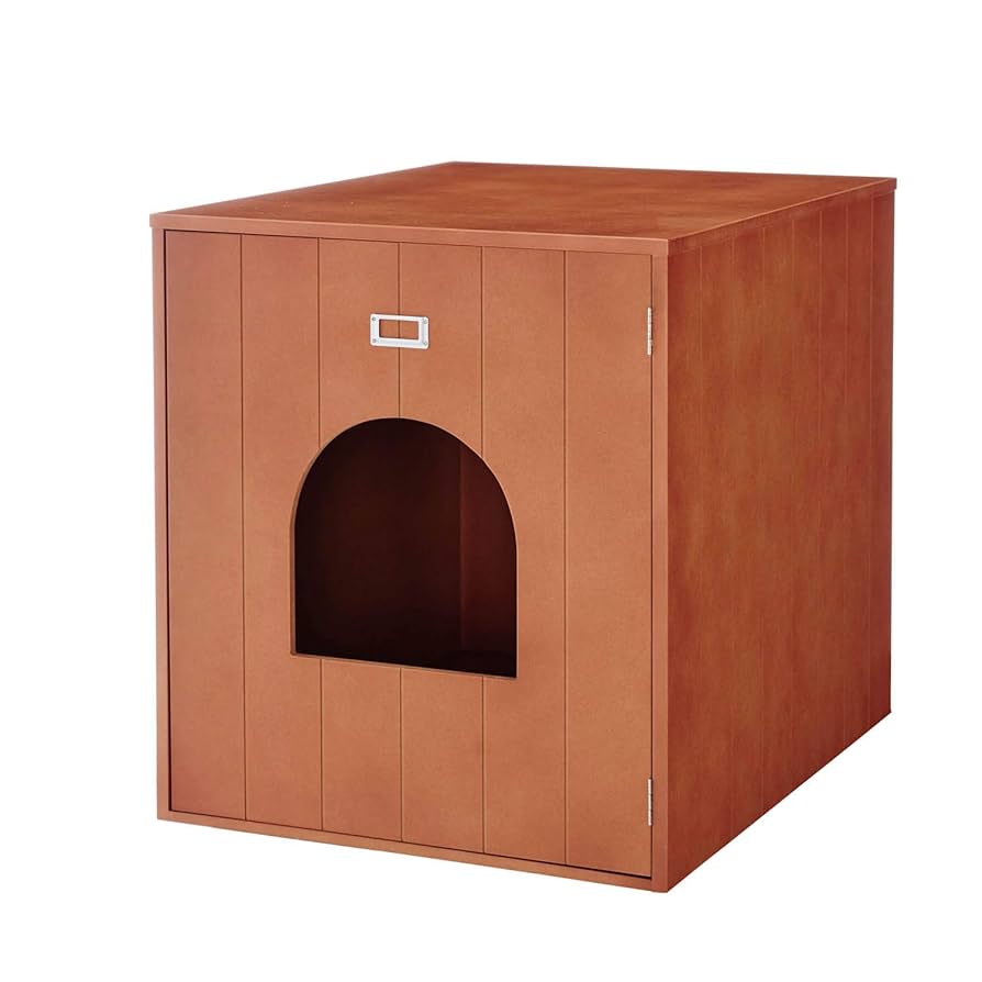 Amazon | [ベルメゾン] 猫トイレ 収納カバー 可動 棚 日本製
