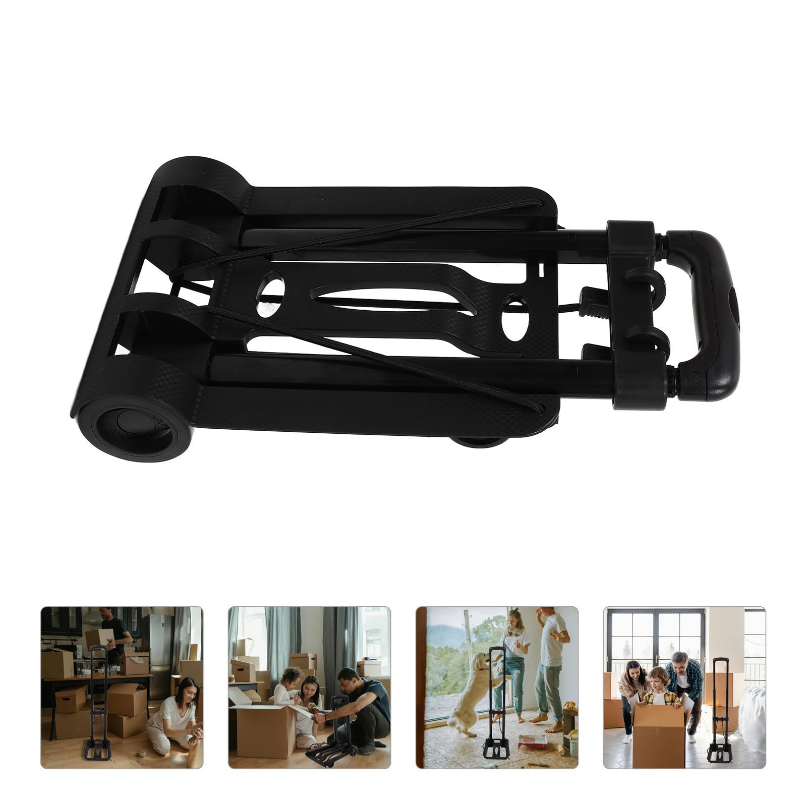 Carrito Plegable para Equipaje y Compras Estructura Resistente y Ligera, Hecho de Hierro y Abs, Adecuado para Viajes y Mudanzas Portátiles