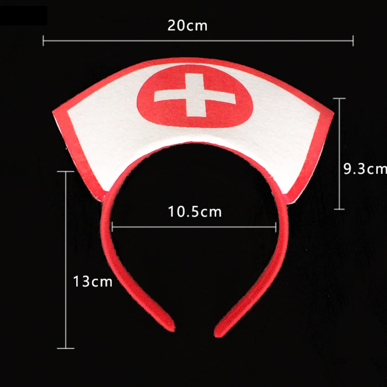 BORFUE Halloween Nurse Hat Headband Nurse Dressing Up Props Nurse Hat Headwear for Christmas Nurse Accessories (2) - Image 2