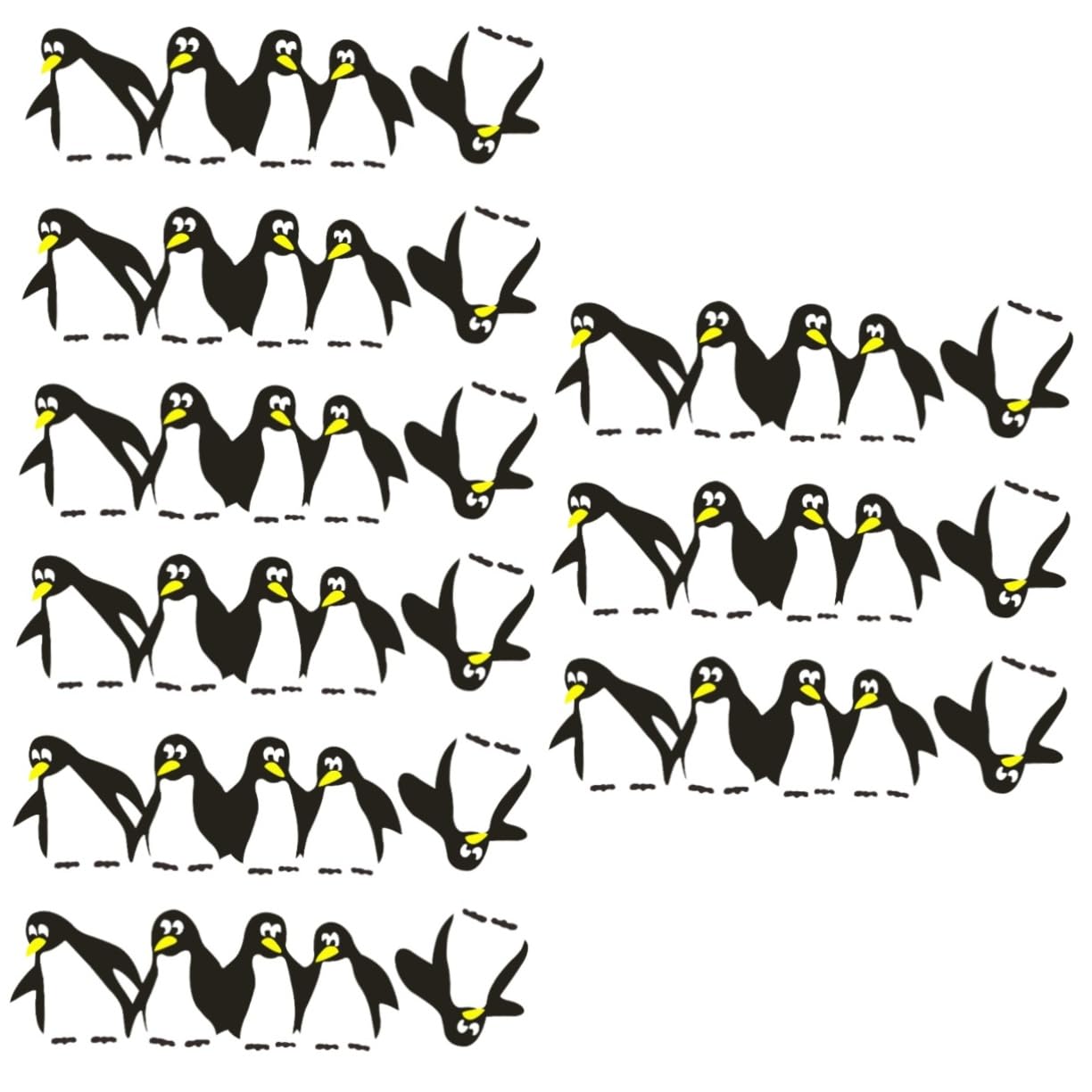 Aimant pingouin pour réfrigérateur et déco PVC : lot de 9 pièces