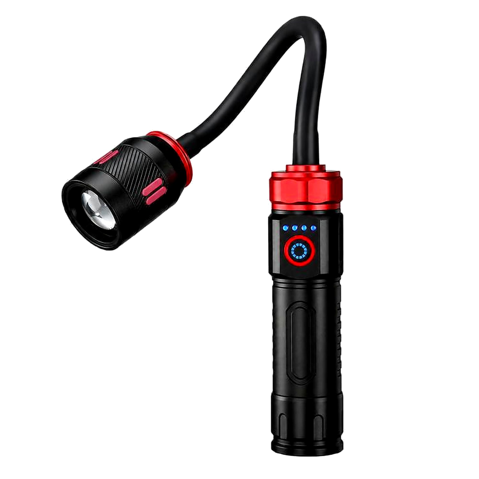 LUXEHOLIC Rechargeable LED Gooseneck Work Light with Magnetic Base – Zoomable Flexible Inspection Flashlight Red-picture-37
