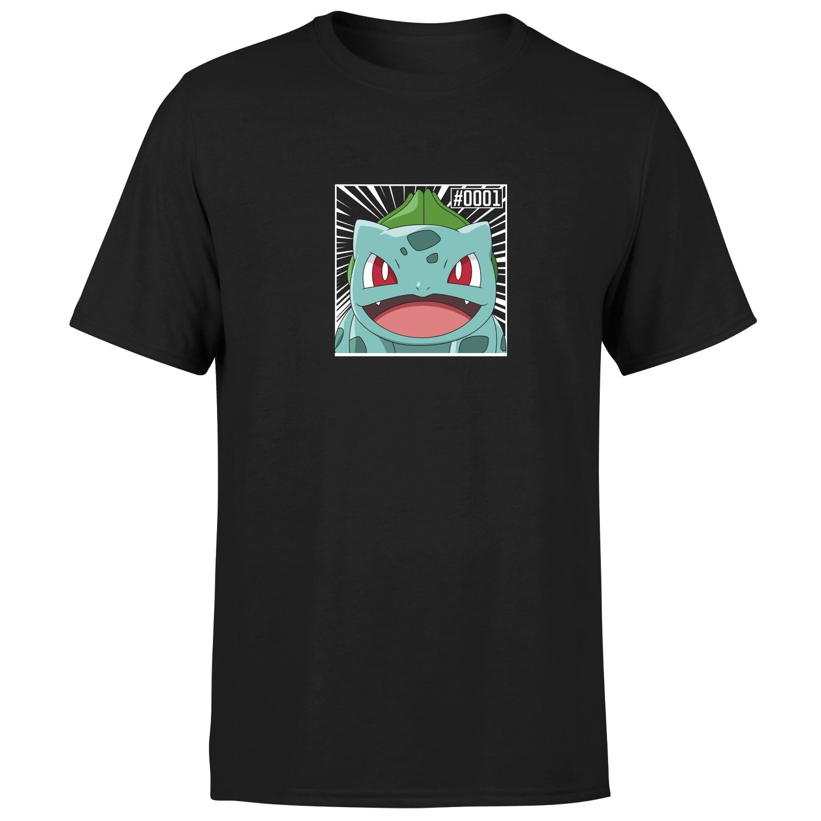 Zavvi Unisex Multi Pokémon Pokédex Bulbasaur #0001 Men's T-Shirt - Black 4XL