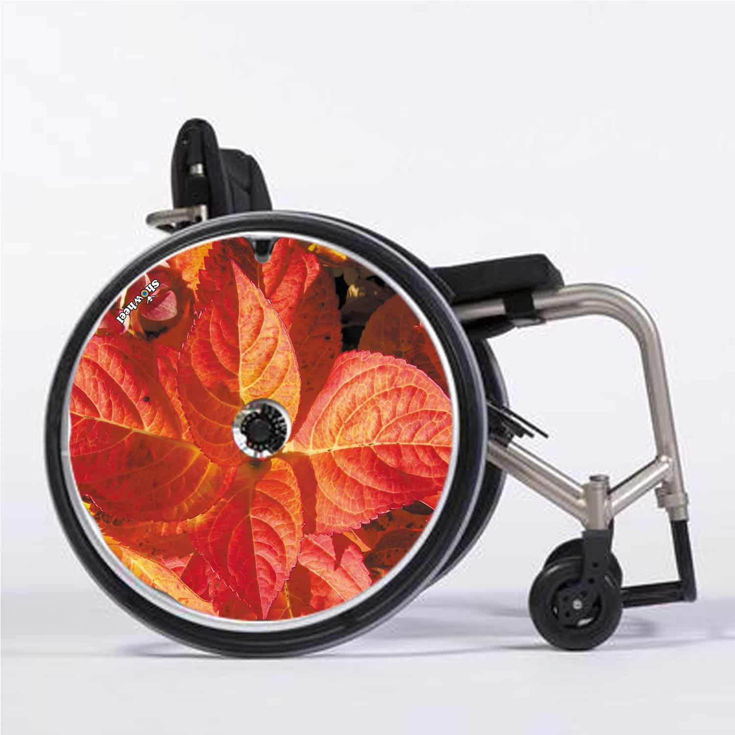 Cubre Radios Silla de Ruedas (Par) para Aro Impulsor 49,51 a 50,50cm de Diámetro Exterior con Fijaciones Planas - Fleurs rouges