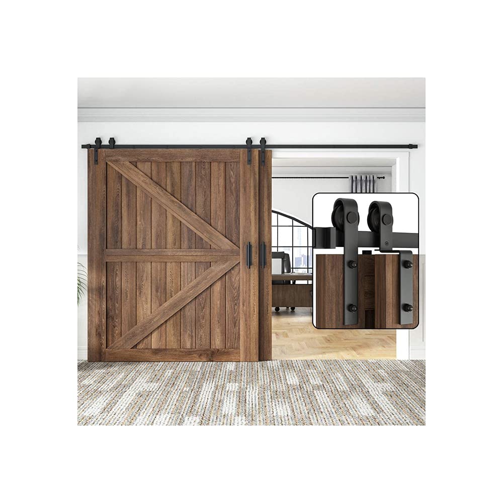 GIFSIN 10FT/305cm Sliding Barn Door Kit - Hardware for Double Door - Max Width 152cm