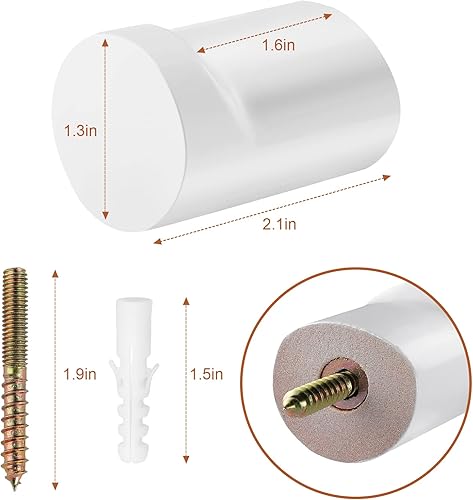 Miniatura 6 de bsdonte Ganchos de pared de madera, paquete de 4 ganchos decorativos blancos montados en la pared, modernos ganchos para sombreros, ganchos de pared
