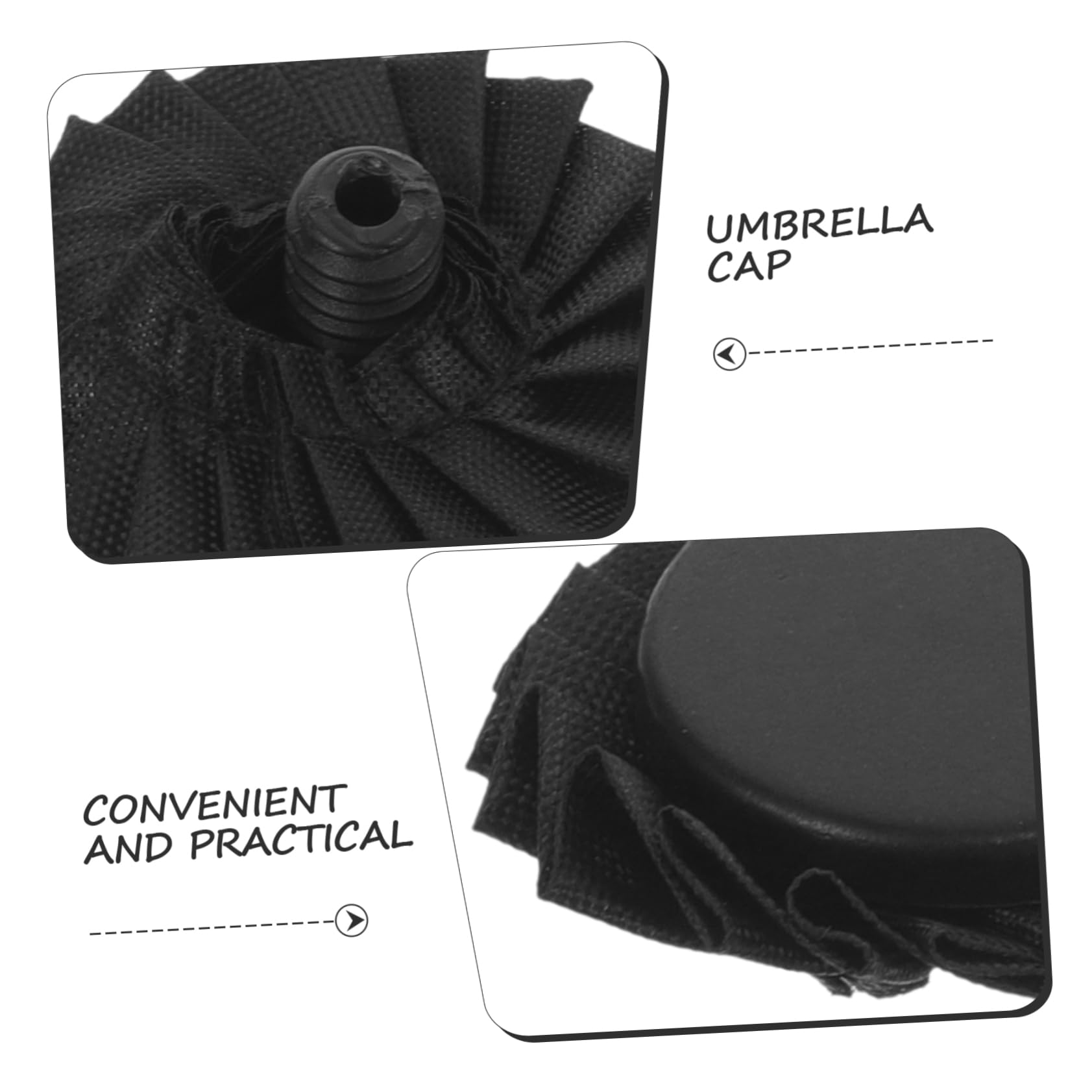 GALPADA accesorios para paraguas protector de punta de paraguas accesorios para sombrillas cubierta de la punta del cubierta superior del el plastico Black