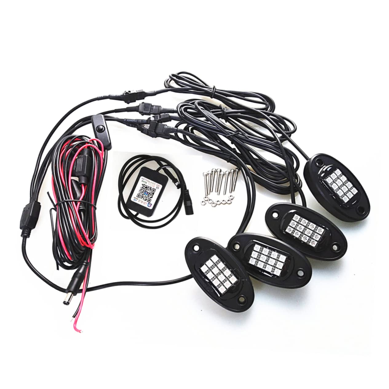 Uonlytech Luces Decorativas Control Remoto Juego De Lámpara De para Coches Led Interior Coche