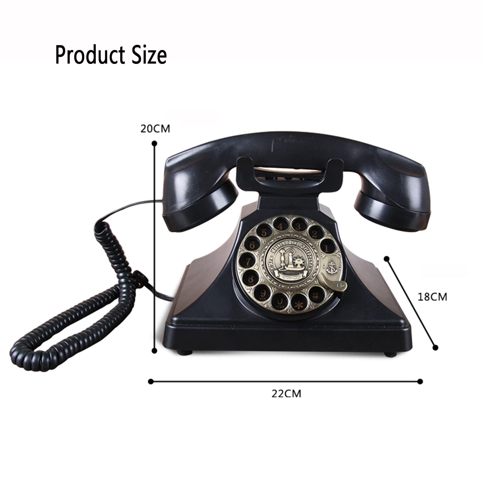 Telefon, telefon retro obrotowy, telefon stacjonarny retro, telefon stacjonarny z obrotową tarczą, klasyczny staromodny telefon stacjonarny z funkcją ponownego wybierania numeru, d