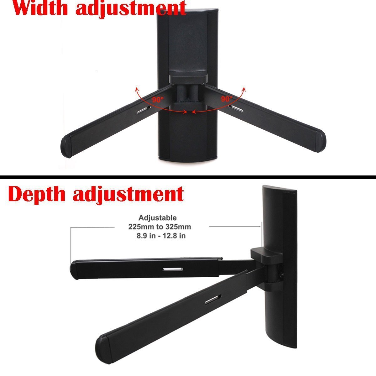 Videosecu regolabile mensola staffa da parete per lettore DVD ricevitore DVR VCR cable box o altri componenti audio – sotto TV staffa MA1