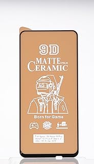 شاشة حماية سيراميك بدرجة امالة 9D غير قابلة للكسر مع حواف سوداء ومضادة لبصمات الأصابع لموبايل هونر 9X 6.59 بوصة، مجموعة من 5 قطع - لون أسود وشفاف، من جينيرك