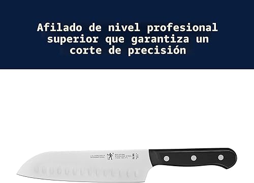 Vista 4 de HENCKELS Solution Razor-Sharp - Juego de cuchillos Santoku de 5 pulgadas, cuchillo Santoku de 7 pulgadas, diseño alemán informado por más de 100