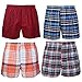 Falari 4-Pack Men's Boxer Underwear 100% Cotton Premium Quality (M 32-34, Group 9)