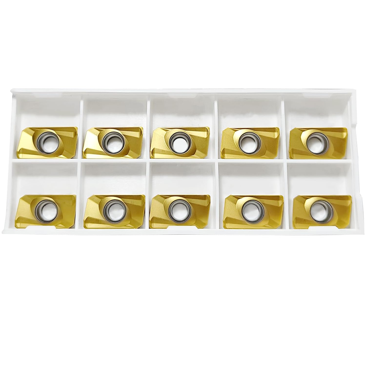 HEME Industrial Tools APKT1604 TiN Coated Carbide Inserts for Machining Steel, 10 Pcs Set, 0056-1604x10