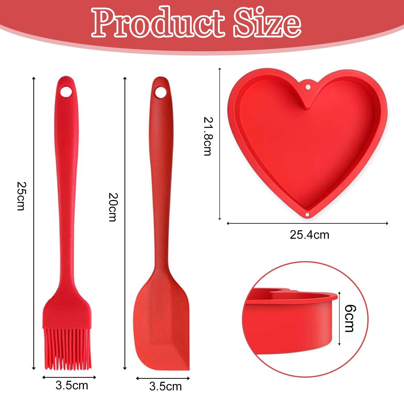 Heart Shaped Cake Tin, 2PCS Silicone Love Heart Baking Tin, 10 Inch Love Moulds BPA Free Baking Tray - Image 2