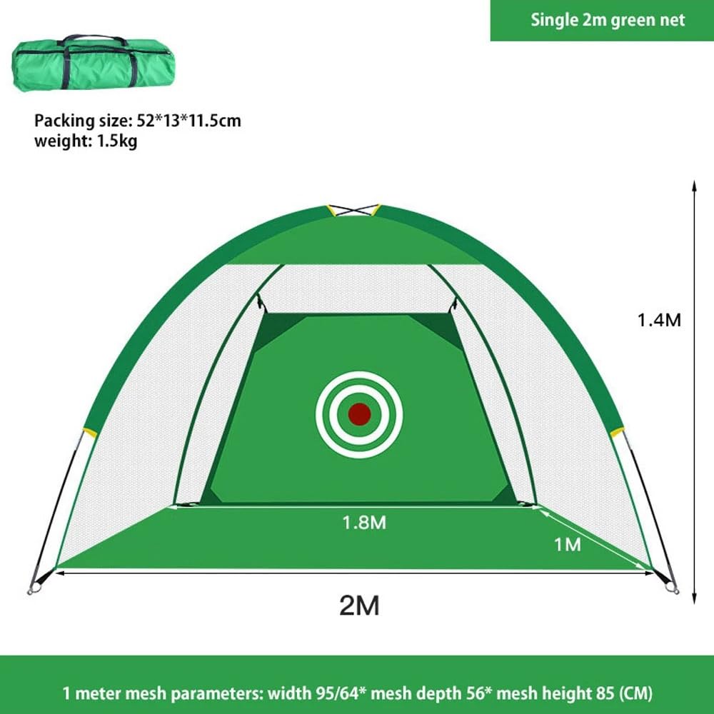 Red de Golf Red de práctica de Golf Plegable, Jaula para Golpear Golf, Carpa de prácticas para pastizales de jardín, 2M Red de Práctica de Golf(Green)
