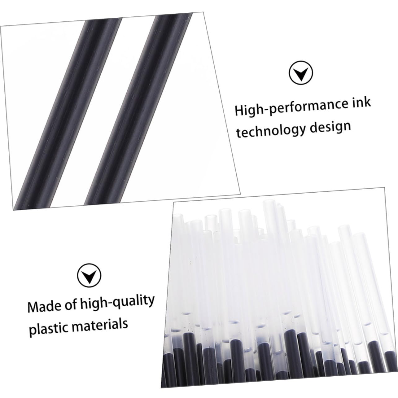 Recambios de Bolígrafos Neutros 0,5 MM Tinta Negra y Tecnología de Alto Rendimiento, Paquete de 200 Piezas para Material Escolar y Uso Diario