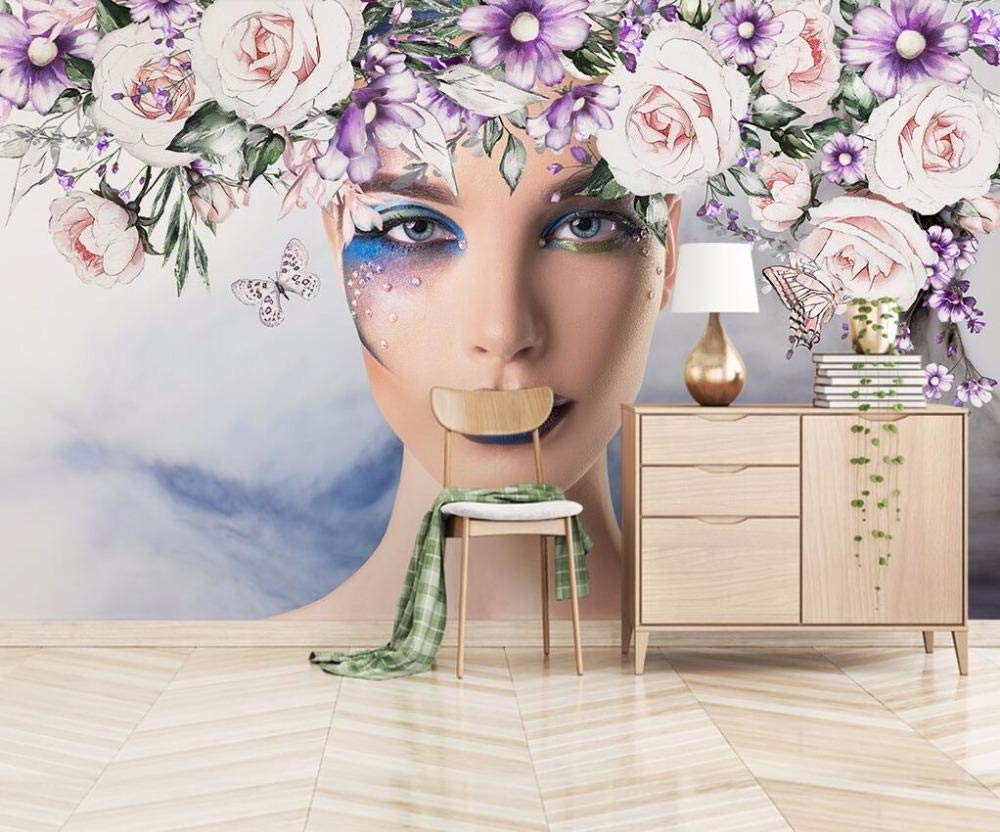 Papier peint panoramique 3d fleur rose WLLLO de qualité premium