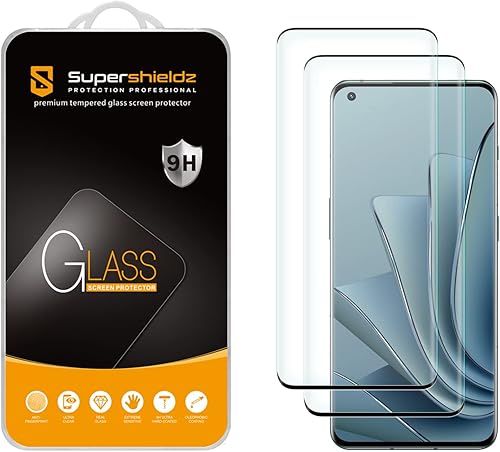 Supershieldz Protector de pantalla de vidrio templado diseñado para OnePlus 10 Pro (cubierta completa) (vidrio curvado 3D) antiarañazos, sin