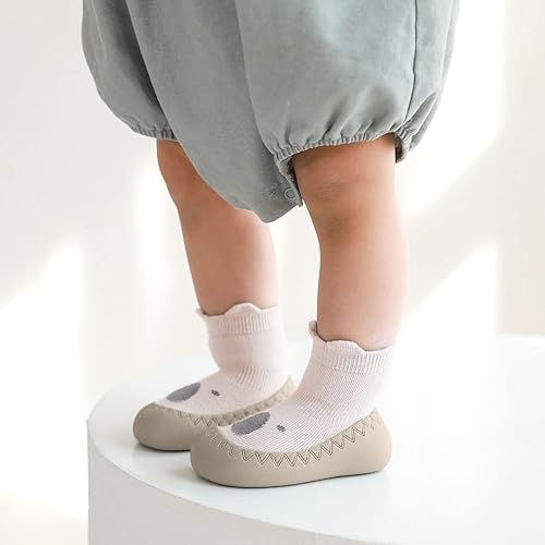 Miniatura 2 de Aoluvy Zapatos de calcetín para caminar para bebés, zapatos antideslizantes de goma suave para niños y niñas, primeros caminos, suela de dibujos