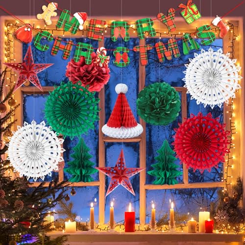 YBwanli Premium Reusable Christmas Decoration Set - Paper and Ceiling Hanging Decorations for Indoor Xmas Room Decor - Image 5