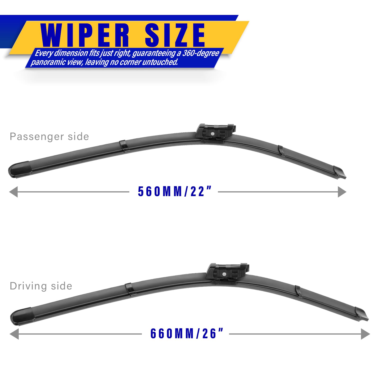 3 Wipers Replacement For 2018-2021 2022 Volkswagen Vw Tiguan, Windshield Wiper Blades Original - View #6