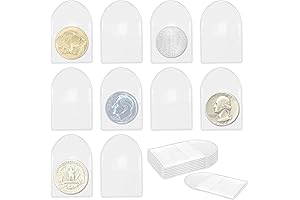 Vmiapxo 2" Single Pocket Coin Sleeves Protector for Coins Jewelry 200Pcs