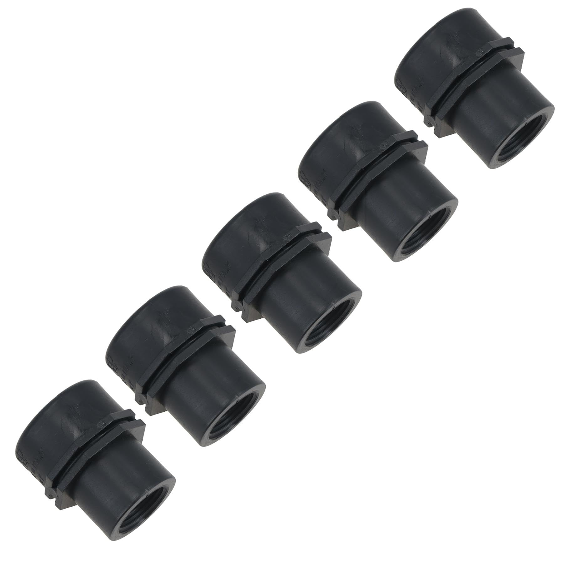 Polypropylene PP Female Threaded Pipe Reducing Socket 3/4in – 1/2in BSP 5pc