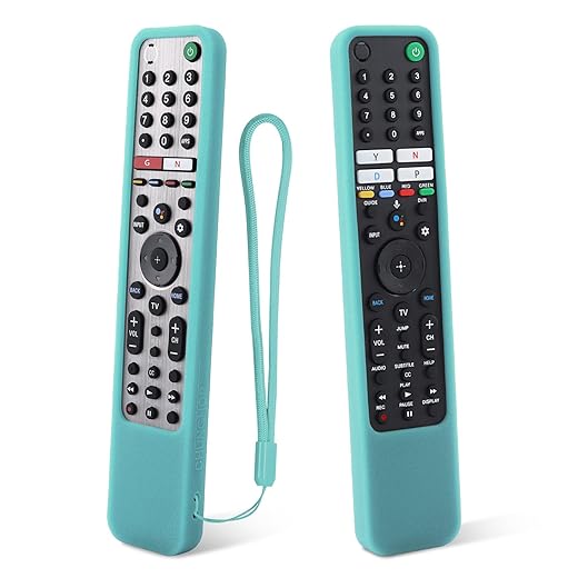 Protective Silicone Remote Case for Sony RMF-TX600U RMF-TX500E RMF-TX600E Smart Voice Remote Controller Washable Anti-Lost Remote Cover with Loop (Glow in Dark Blue)