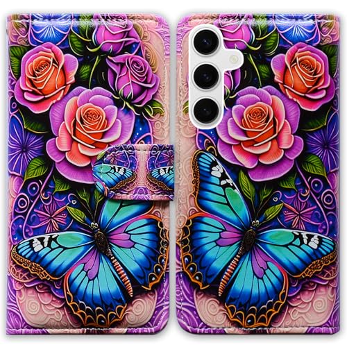 Coque Samsung Galaxy A26 5G rabat antichoc avec porte-cartes bleu