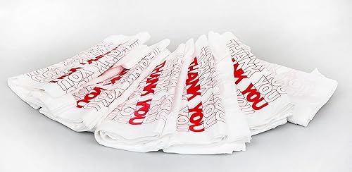 Miniatura 9 de TashiBox bolsas reutilizables con inscripción Thank You Medidas 115 x 625 x 21 pulgadas 15 mic 06 mil Cantidad 308 unidades