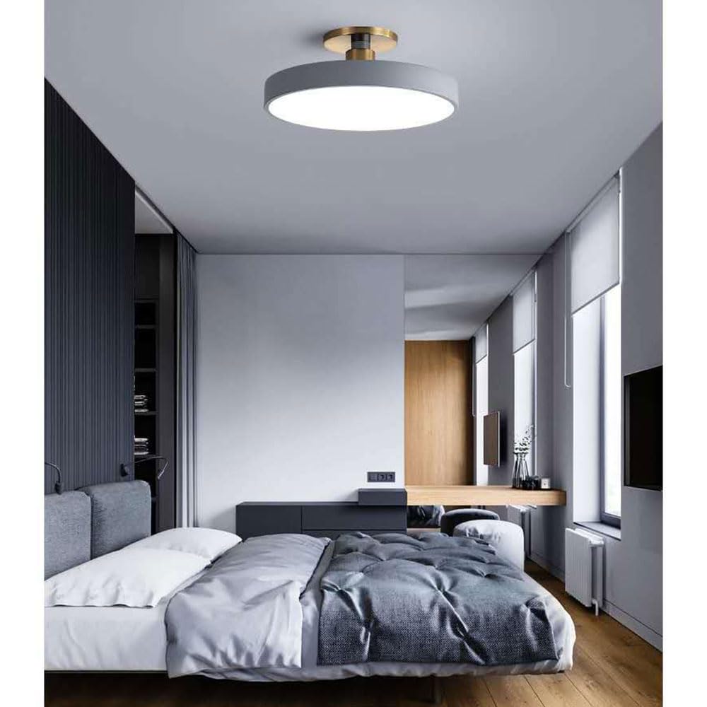 RCIDOS Okrągły Klosz Lampy Macaron LED Żyrandol Do Sypialni, 3 Kolory, Ściemnialny Lampa Sufitowa W Stylu Skandynawskim Do Jadalni, Kuchni, Gabinetu, Salonu