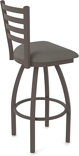 Miniatura 163 de 410 Jackie Taburete de bar giratorio de 36 pulgadas con acabado bronce y asiento de vinilo negro Vinilo negro,Canter Burdeos,Tierra Canter,Canter