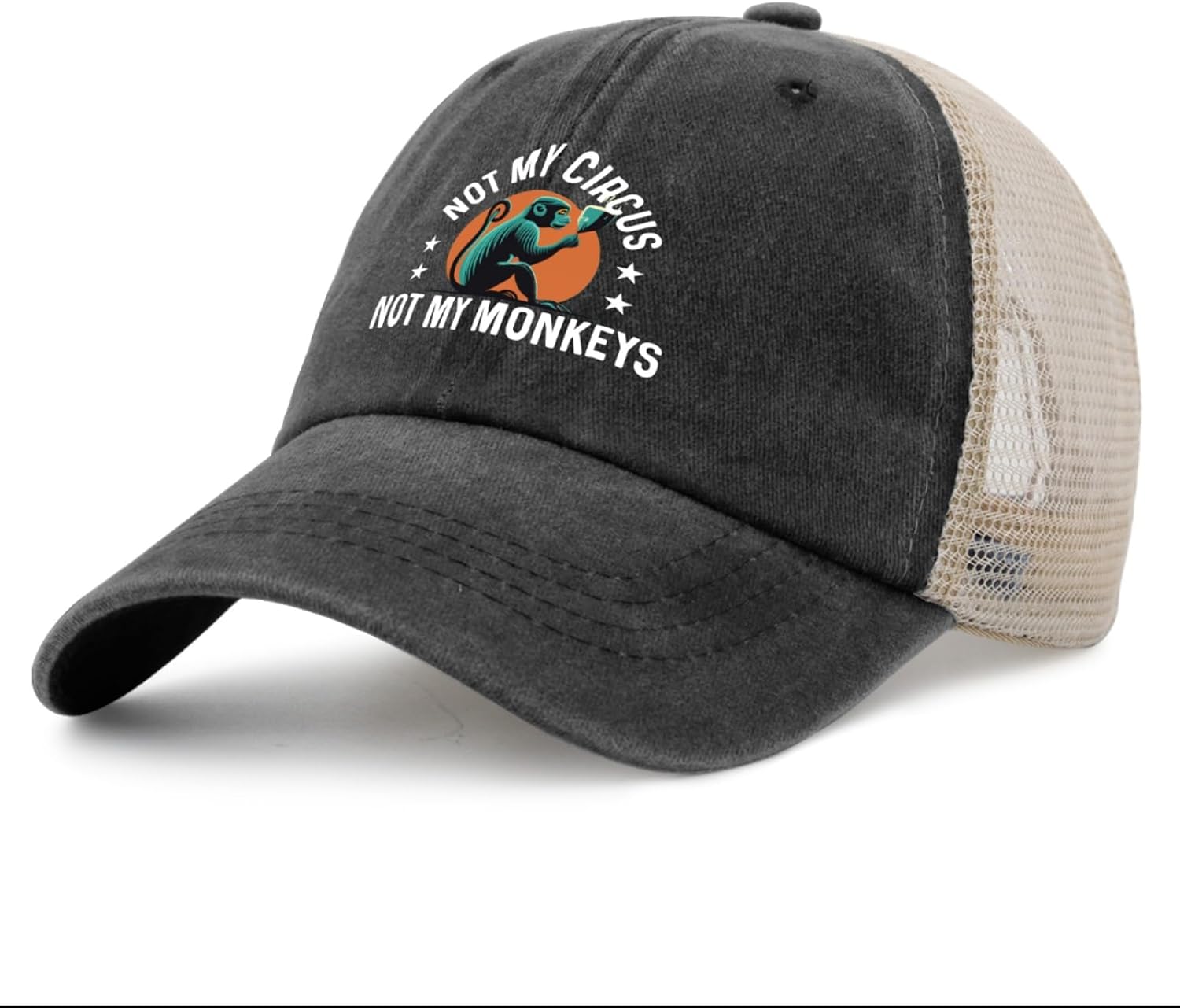 Not My Circus Not My Monkeys Trucker Hat Men Trendy Mesh Hat for Summer image 3