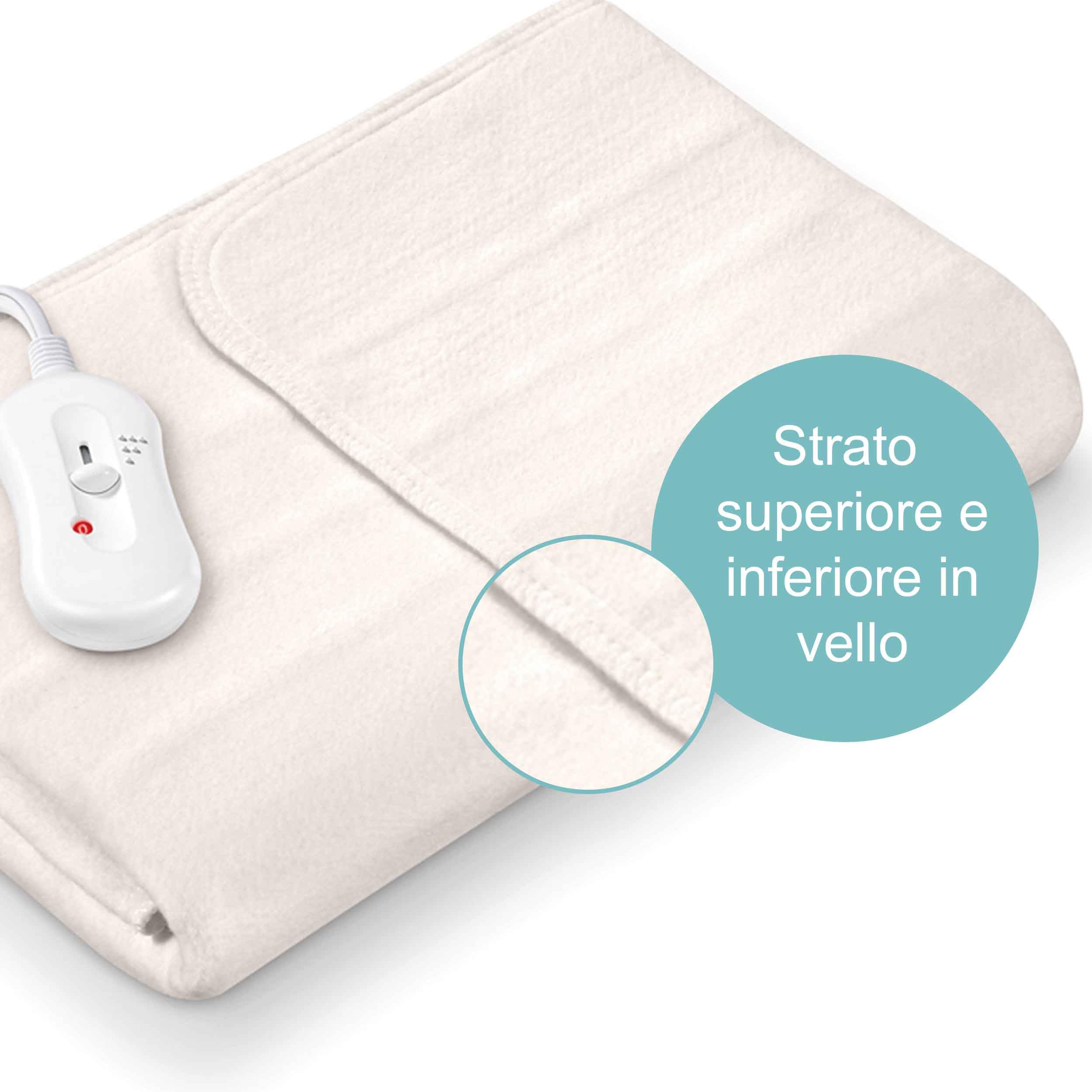 Sanitas Swb 20 Coprimaterasso Termico Con Sistema Di Sicurezza E 3 Livelli Di Temperatura, Facile Fissaggio Su Letto E Materasso, Lavabile In Lavatrice A 30 gradi, 150 X 80 cm, colore Beige