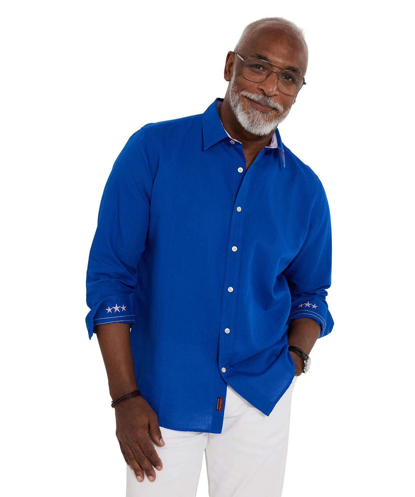 Superb Summer Linen Blend Shirt Size Xxl Cobalt   Men's