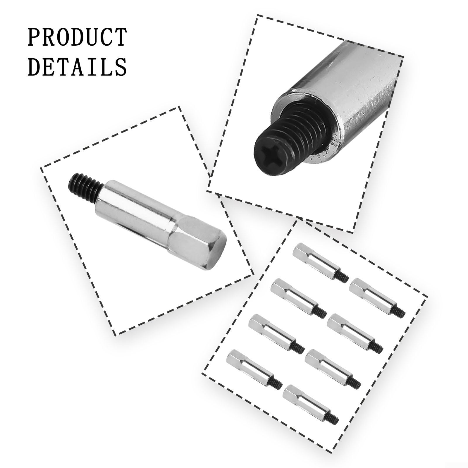 Kit de 8 boulons de couvercle de valve chromé pour Chevrolet SBC 283 305 327 350 383 400 V8 Moteur Tête hexagonale facile à installer Filetage 1/4-20 Longueur 3/8"