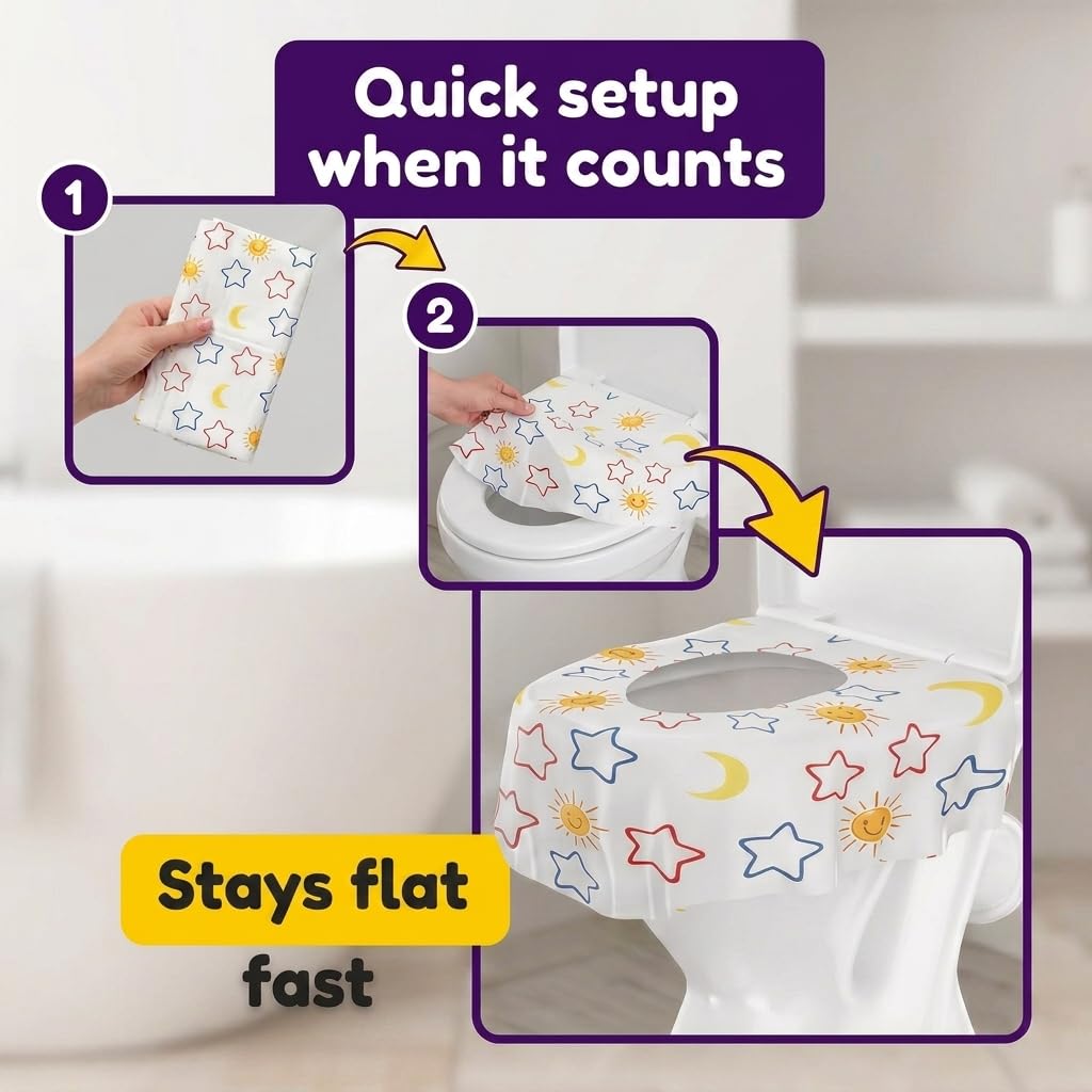 Mighty Clean Baby - Fundas desechables para asiento de inodoro, 22 fundas impermeables grandes para niños pequeños, niños y adultos, 2 paquetes de 11 fundas