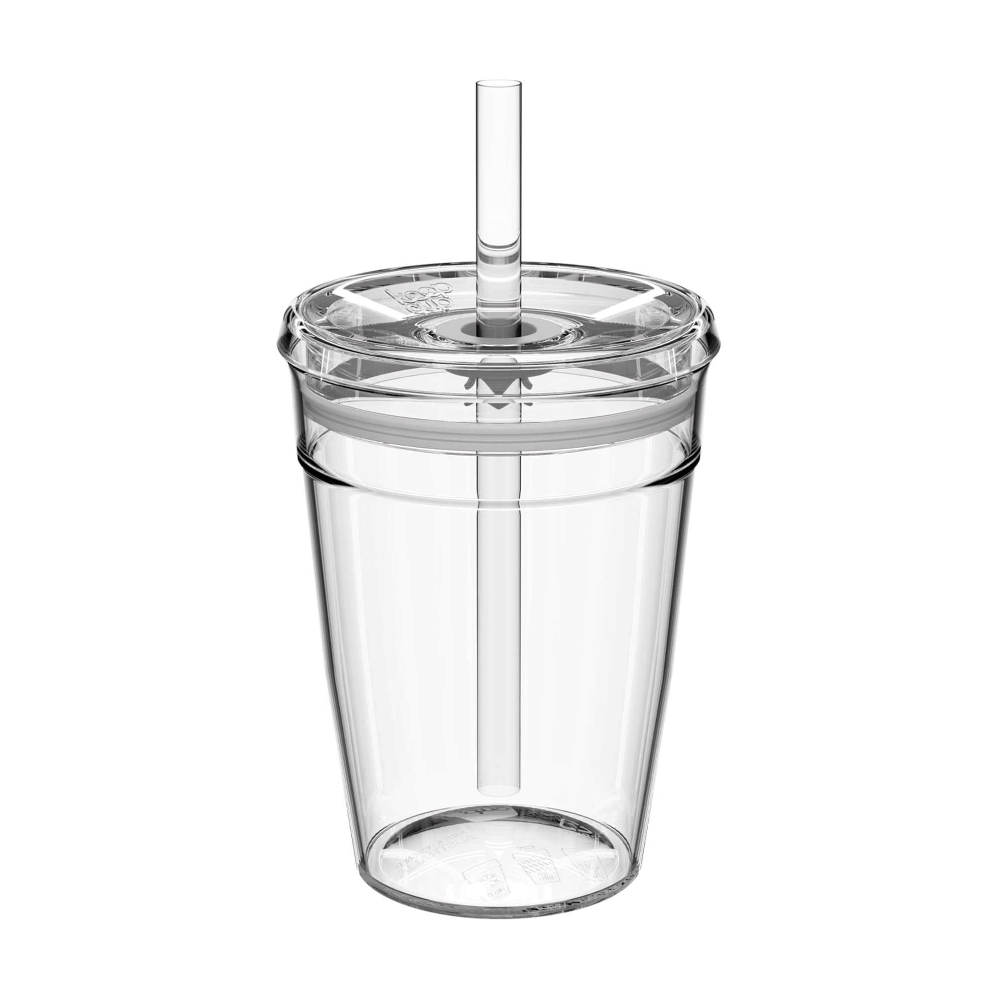 KeepCup Cold Cup - Clear Plastic, Reusable Ice Coffee Cup with Lid and Straw - Medium 12oz (340ml), Transparent, 12 oz